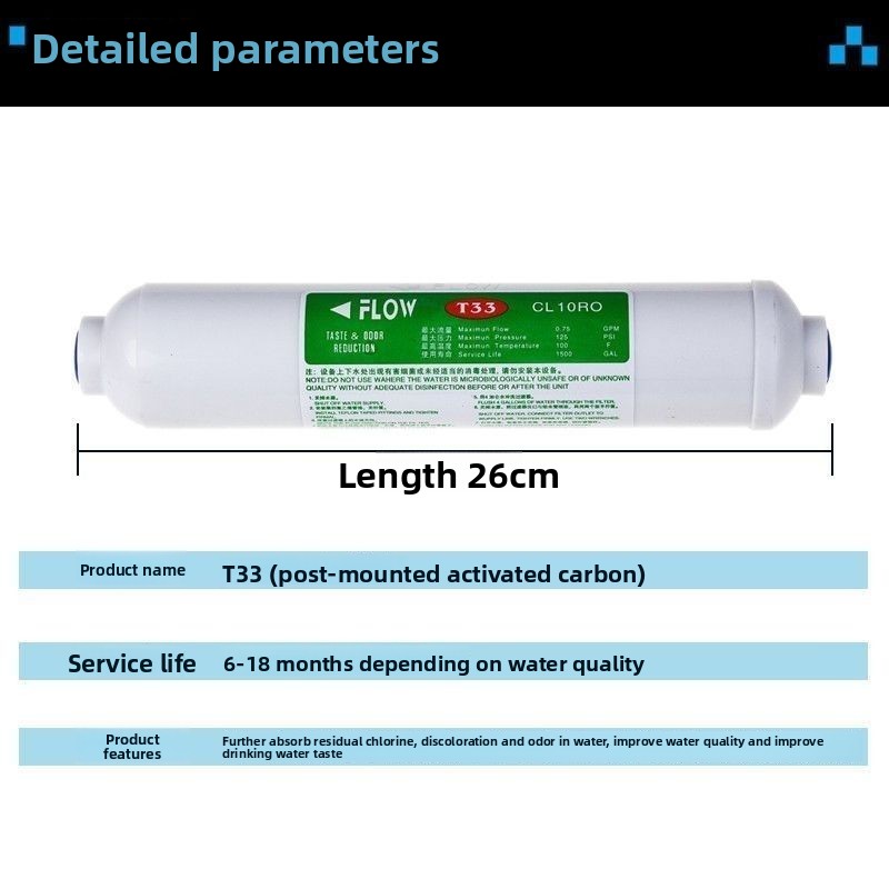 Carbon Filter Inline - Угольный фильтр T33 Post Carbon с
